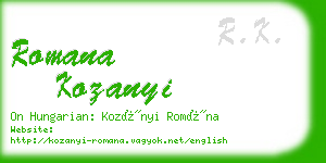 romana kozanyi business card